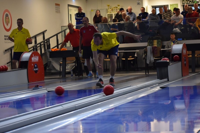 Az Ajka Kristály a Herend elleni vármegyei derbin szerezte meg a bajnoki aranyat a teke NB I nyugati csoportjában. Fotó: Haraszti Gábor/archív