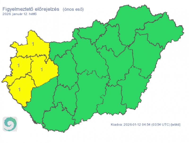 Riasztást adtak ki, ilyen lesz a mai időjárás Veszprém vármegyében: ónos eső és extrém hideg! Forrás: met.hu