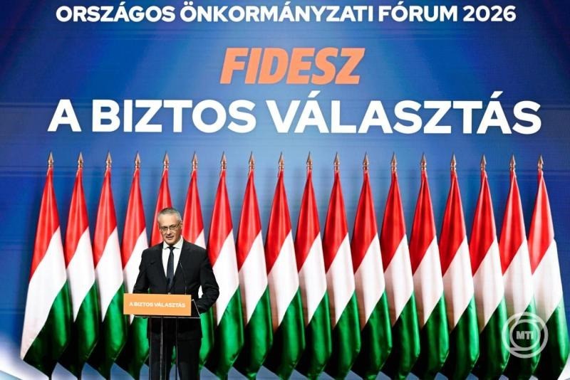 Hanusi Péter, a Települési Önkormányzatok Országos Szövetségének (TÖOSZ) elnöke, Mátészalka polgármestere beszédet mond Az önkormányzatok a mi erőnk című, a Fidesz által szervezett országos önkormányzati fórumon a Budapest Kongresszusi Központban 2026. január 19-én. MTI/Máthé Zoltán