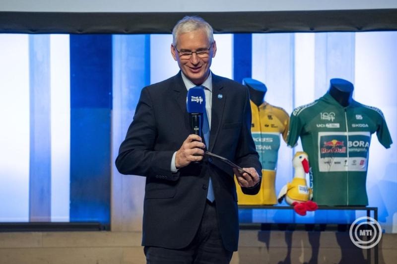 Eisenkrammer Károly főszervező a Tour de Hongrie országúti körverseny útvonalbemutató gáláján a Budapest Music Centerben 2026. február 3-án. MTI/Balogh Zoltán