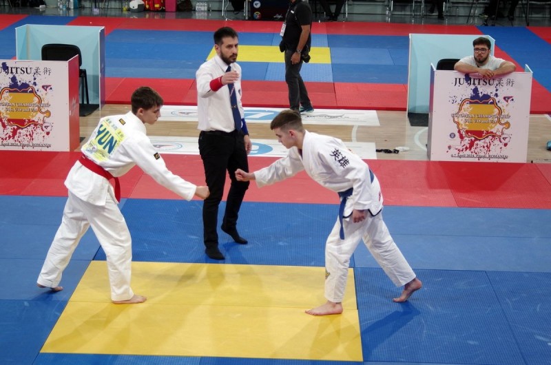 Sajcz Miksa Kálmán ötödik helyen végzett a romániai Pitesti arénájában rendezett ju-jutsu Ifjúsági Európa Bajnokságon Fotó: családi